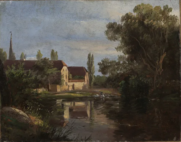 View of Plauen at the River Weisseritz av Johan Christian Dahl