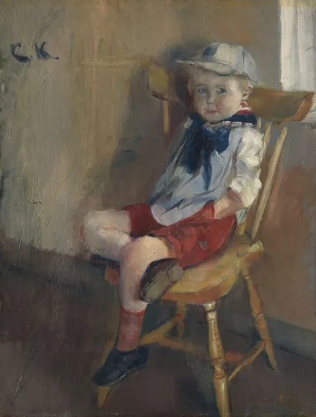 A little Boy on a Chair av Christian Krohg