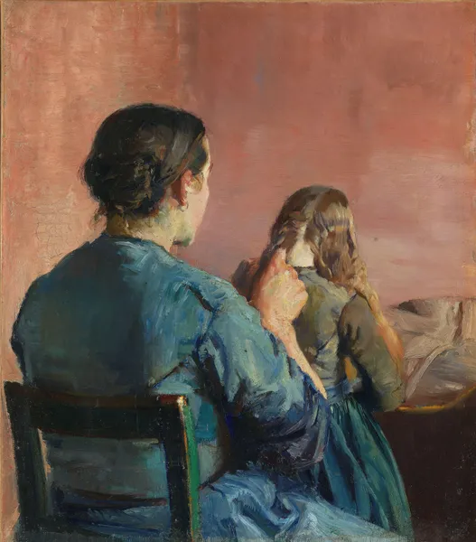 Braiding her Hair av Christian Krohg