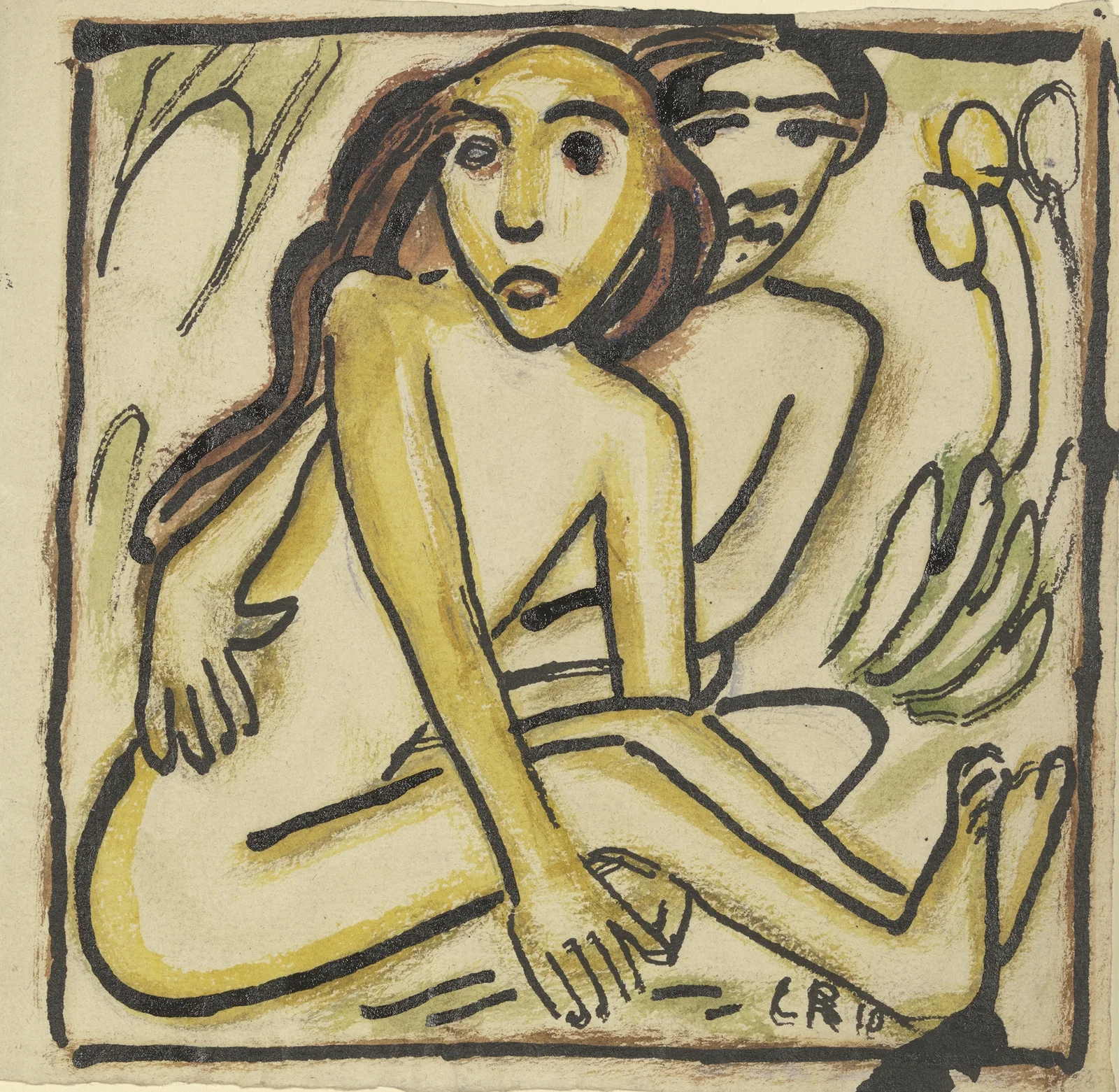 Sitting Couple (Nudes) av Christian Rohlfs