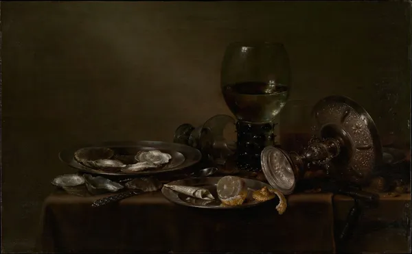 Still Life with Oysters, a Silver Tazza, and Glassware av Willem Claesz Heda