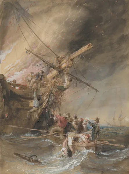Fire at Sea av Clarkson Stanfield