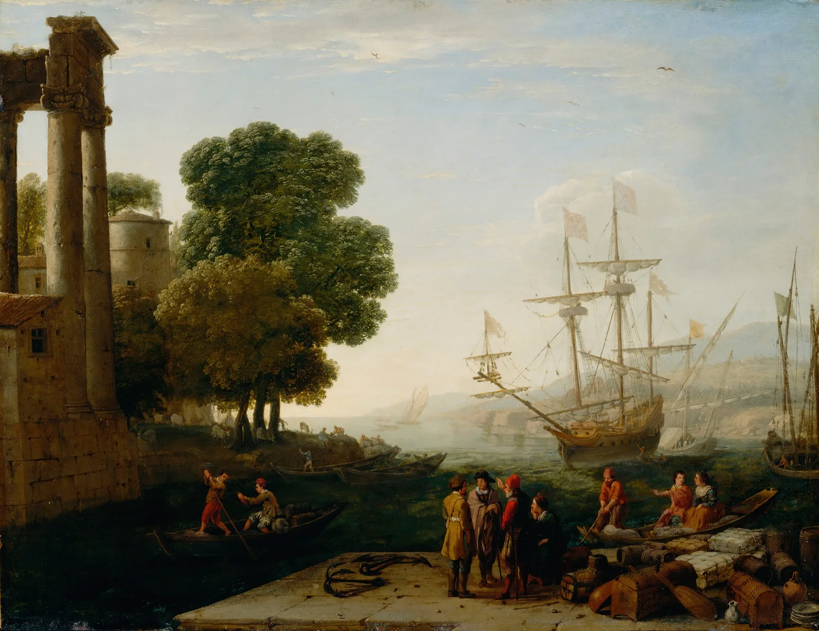 A Seaport at Sunset av Claude Lorrain