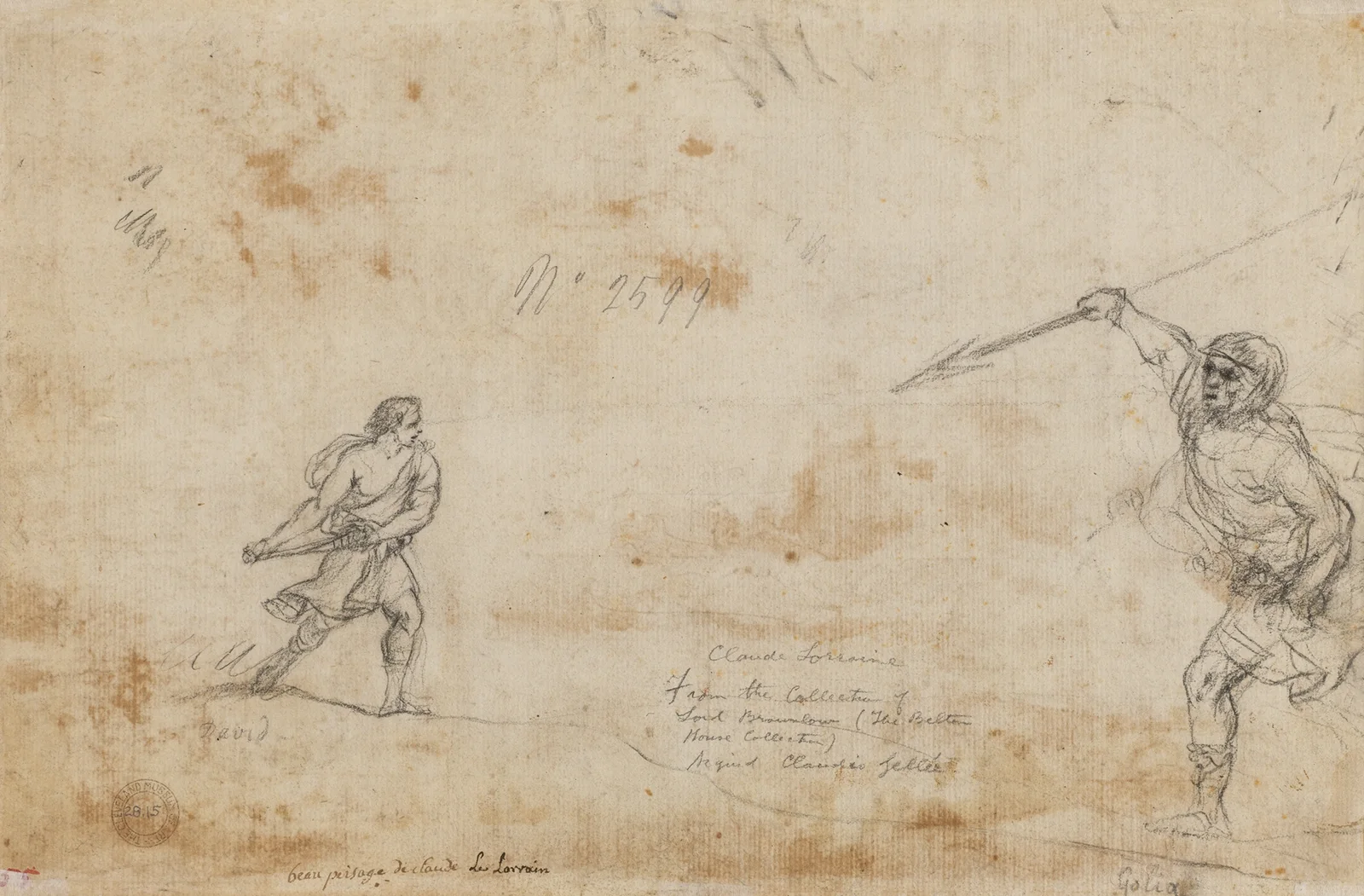 David and Goliath av Claude Lorrain