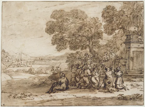 Die Anbetung des Goldenen Kalbes av Claude Lorrain