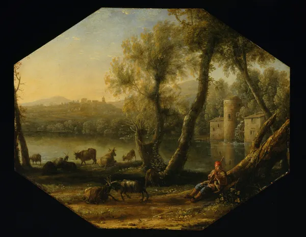 Pastoral landscape (from 1636 until 1637) av Claude Lorrain