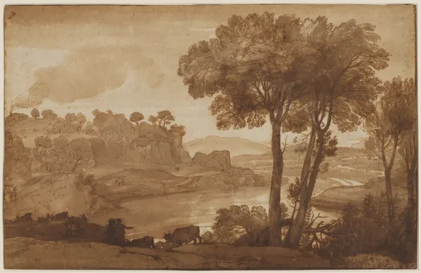 View of the Acqua Acetosa av Claude Lorrain