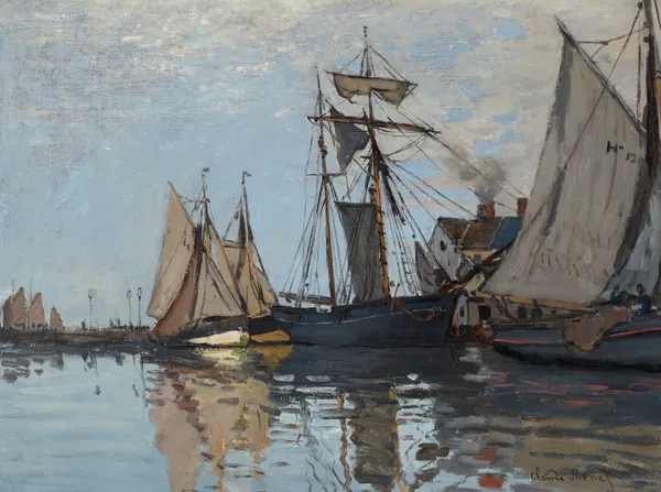 Bateaux dans le port de Honfleur av Claude Monet