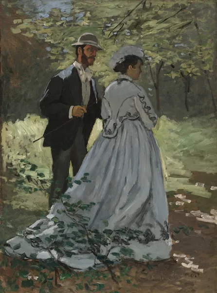 Bazille and Camille (Study for Déjeuner sur l’Herbe ) av Claude Monet