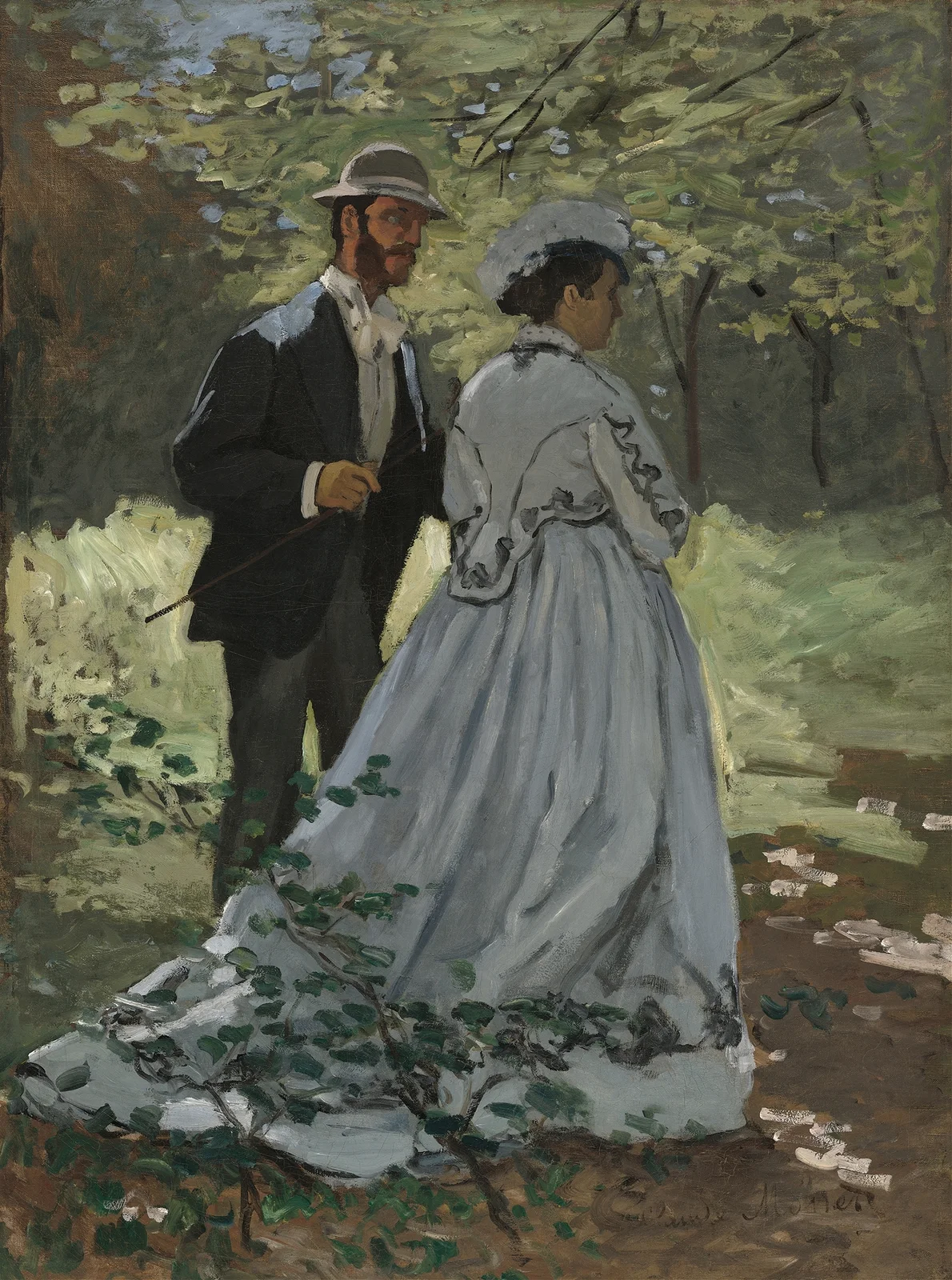 Bazille and Camille (Study for Déjeuner sur l’Herbe ) av Claude Monet