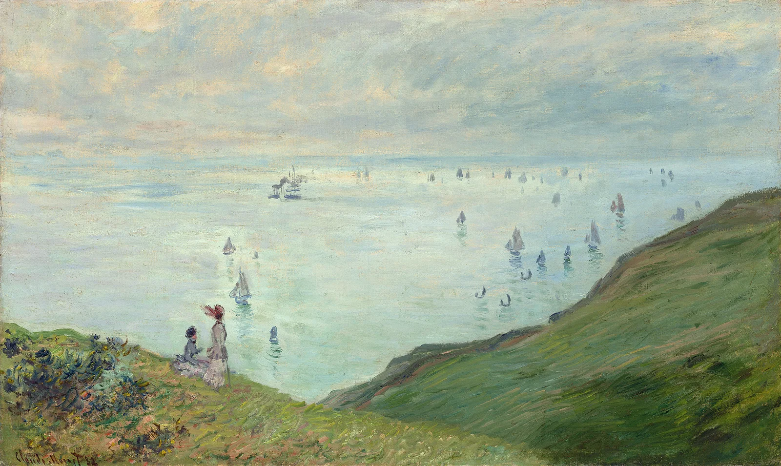Cliffs at Pourville av Claude Monet
