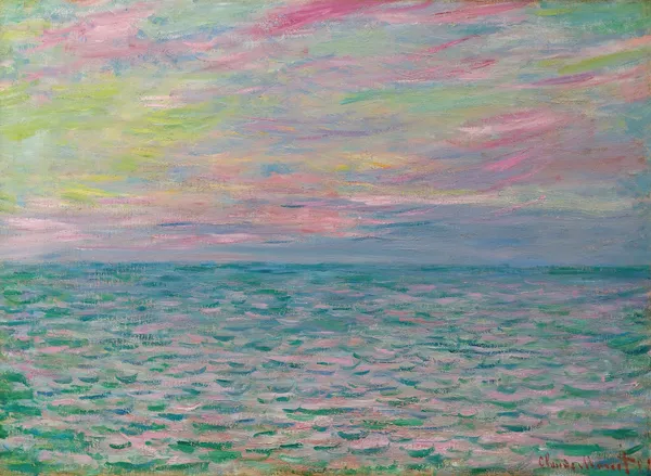 Coucher De Soleil À Pourville, Pleine Mer av Claude Monet