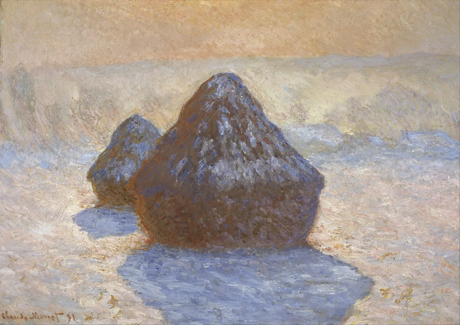 Haystacks- Snow Effect av Claude Monet