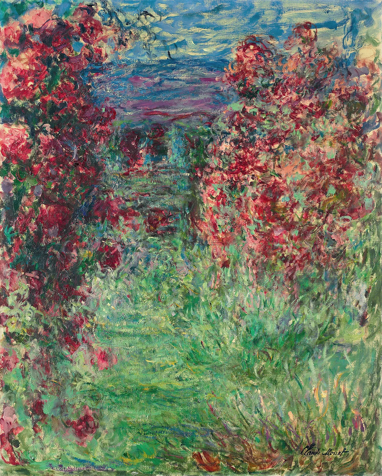 La maison dans les roses, 1925 av Claude Monet