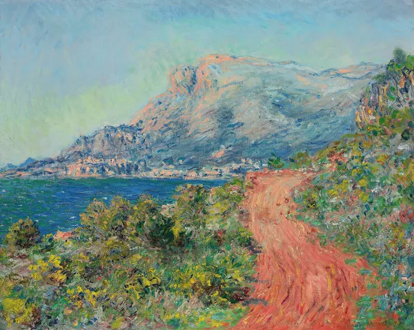 La route rouge près de Menton av Claude Monet