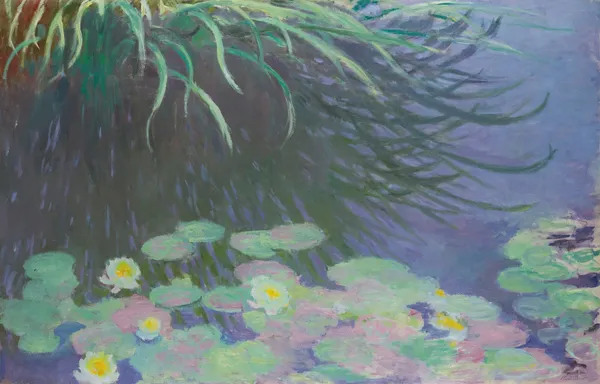 Nymphéas Avec Reflets De Hautes Herbes av Claude Monet