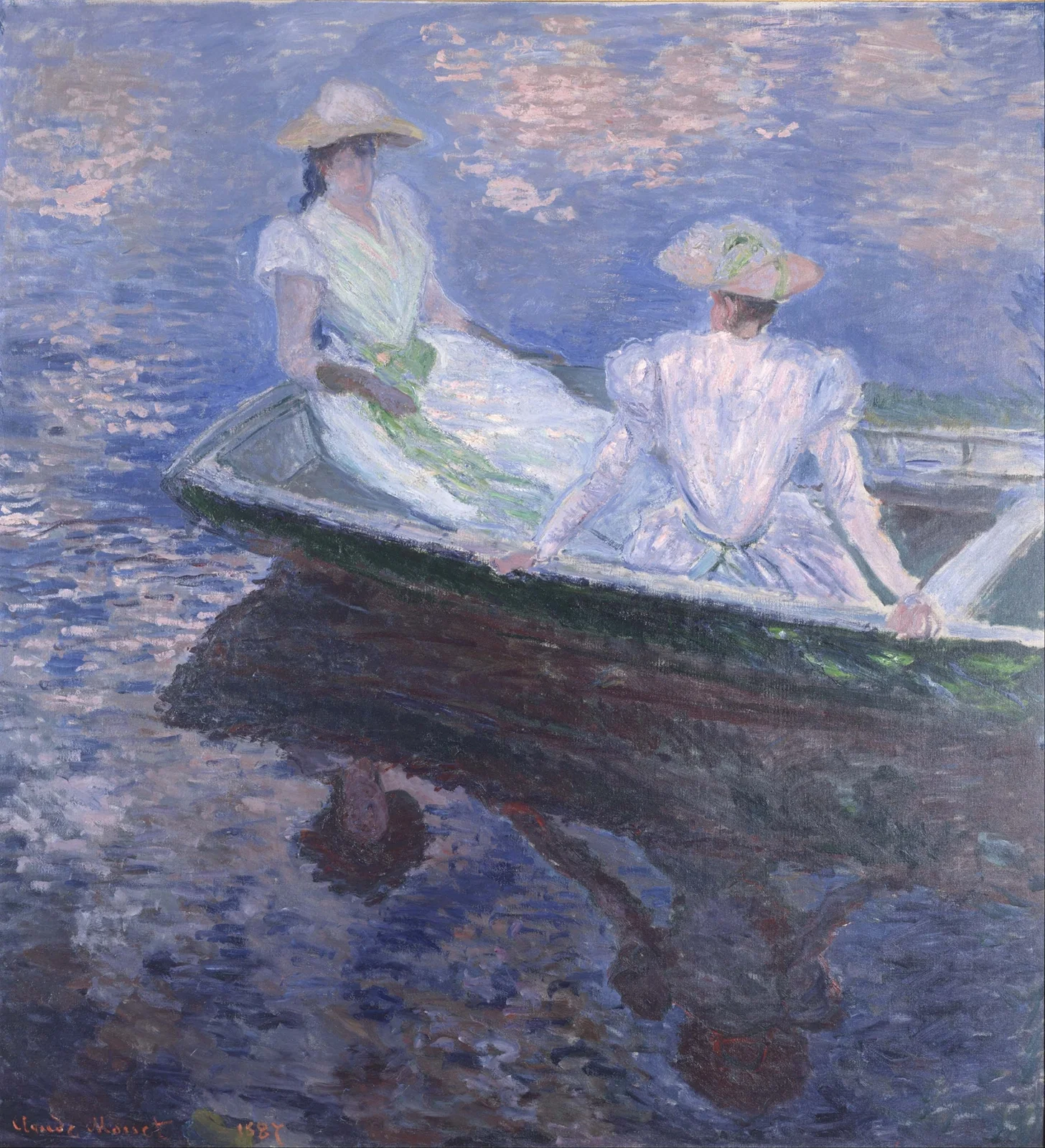 On The Boat av Claude Monet
