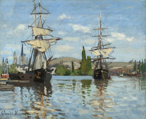 Ships Riding on the Seine at Rouen av Claude Monet