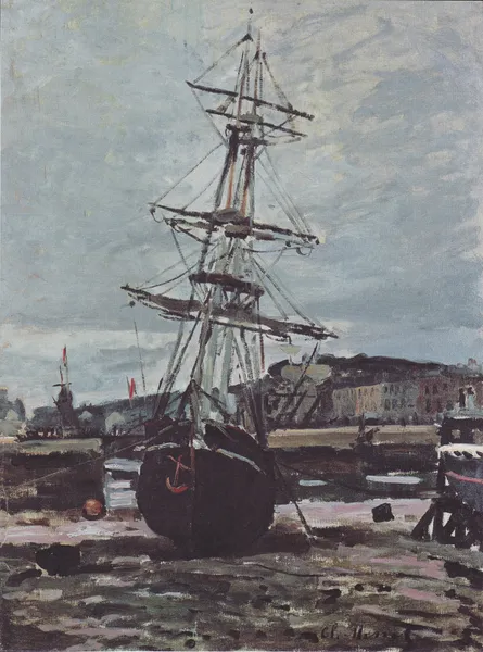 Stranded boat in Fécamp av Claude Monet