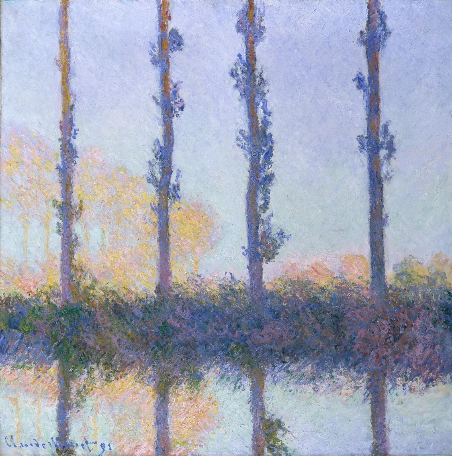 The Four Trees av Claude Monet