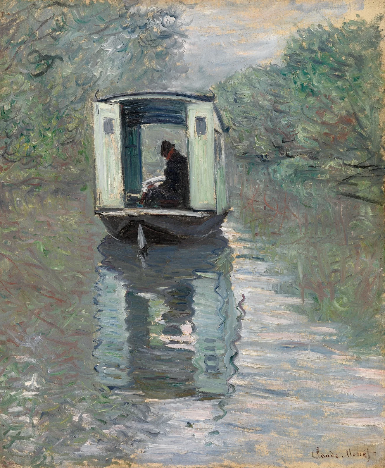 The Studio Boat (Le Bateau-atelier) av Claude Monet