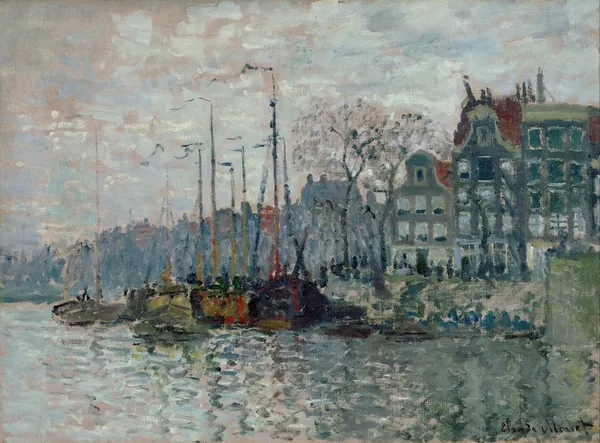 View of the Prins Hendrikkade and the Kromme Waal in Amsterdam av Claude Monet