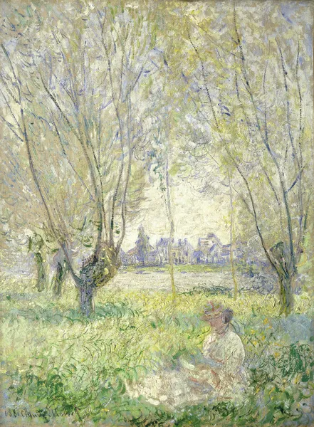 Woman Seated under the Willows av Claude Monet