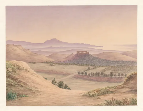 Italy, Agrigento – Temple of Juno Lacinia, 1849 av Harald Conrad Stilling