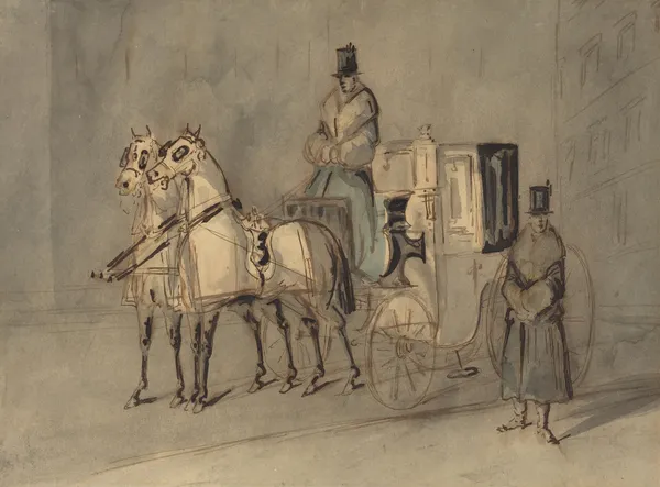 Carriage With Driver And Groom – Autumn av Constantin Guys