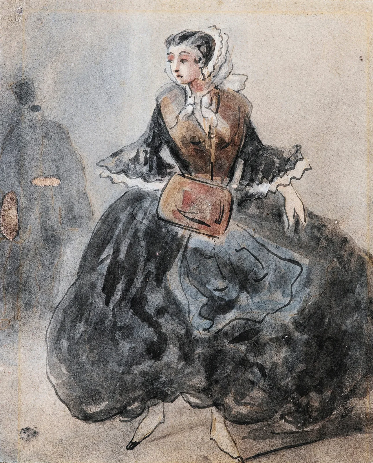 Lady With A Muff av Constantin Guys