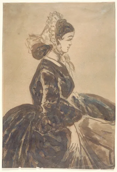 The Lady in Black (19th century) av Constantin Guys
