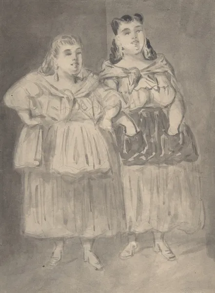 Two Fat Peasant Women (19th century) av Constantin Guys