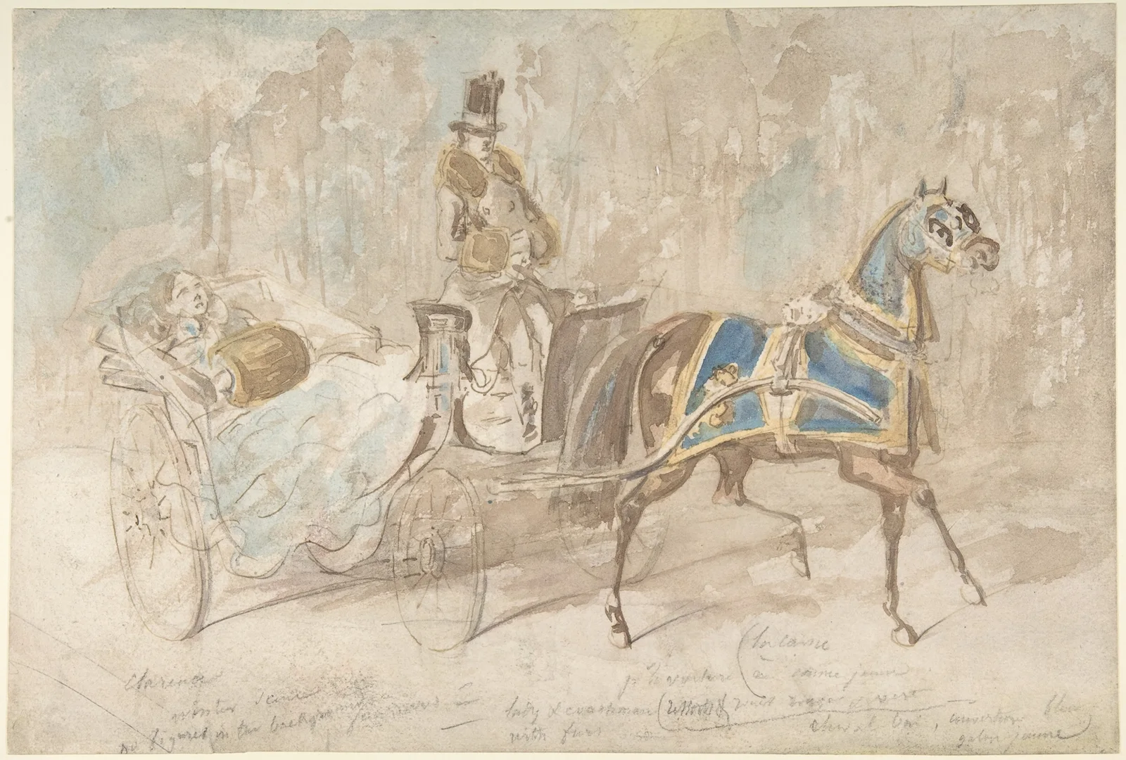 Winter Drive (19th century) av Constantin Guys