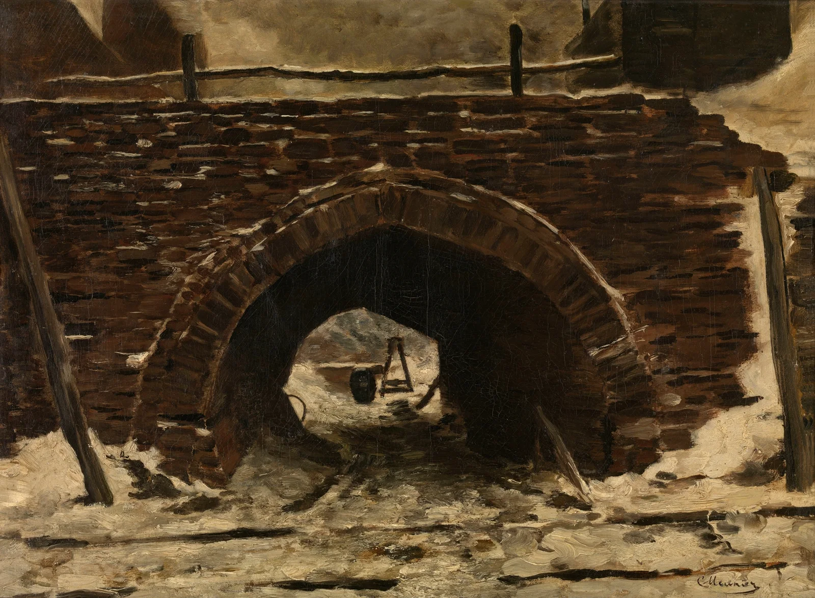 An Old Bridge av Constantin Meunier