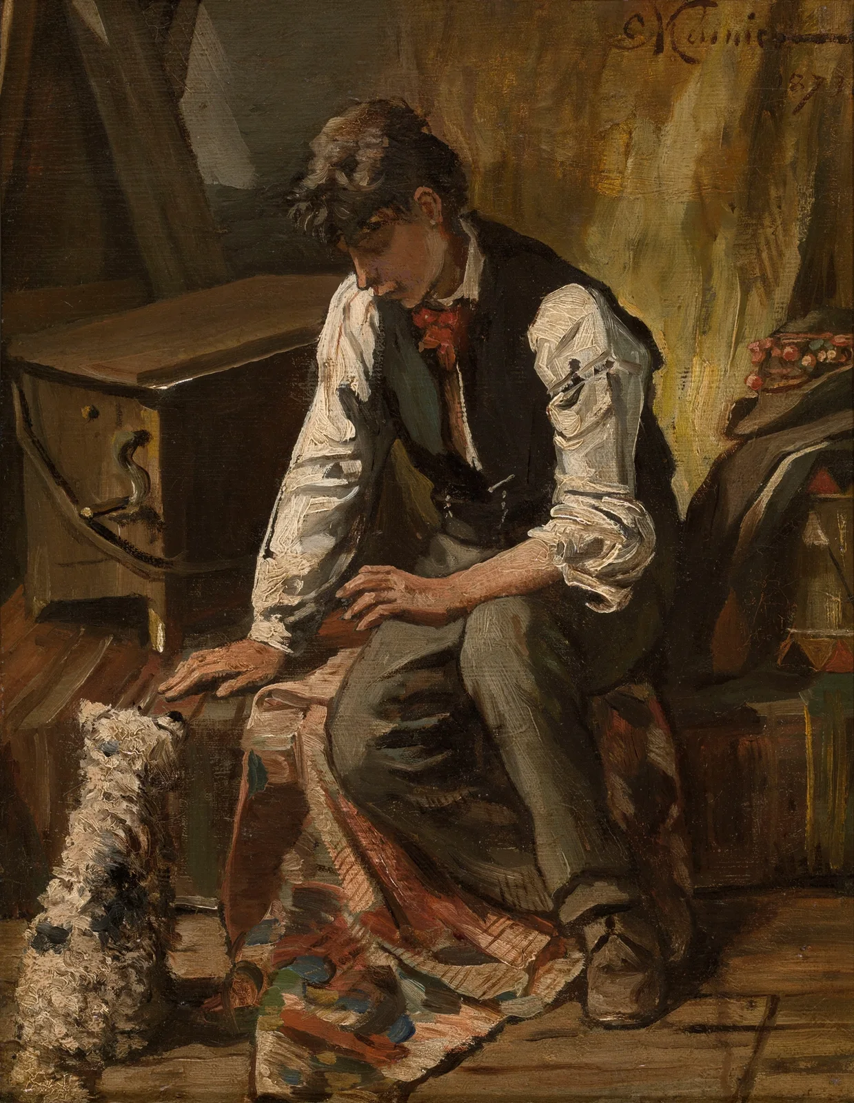 Organ Grinder av Constantin Meunier