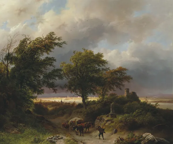 A wooded landscape av Barend Cornelis Koekkoek