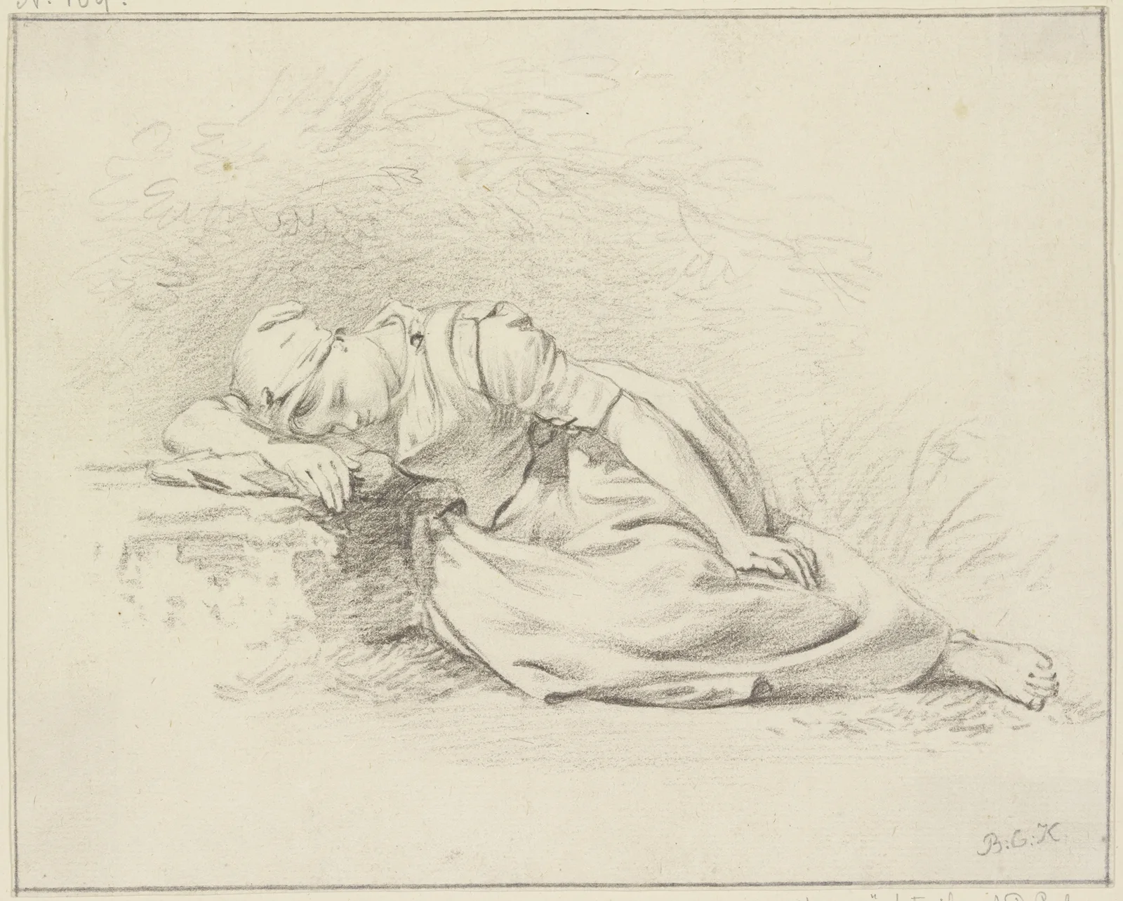 Sleeping girl av Barend Cornelis Koekkoek