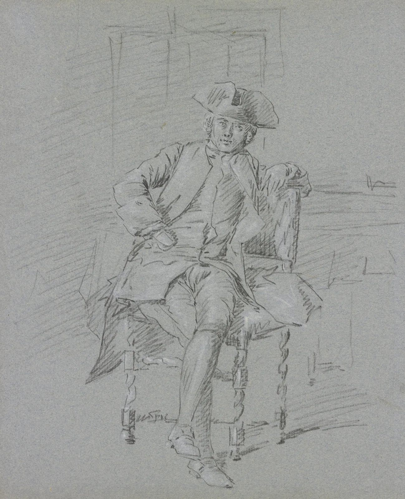 A sitting cavalier av Cornelis Troost