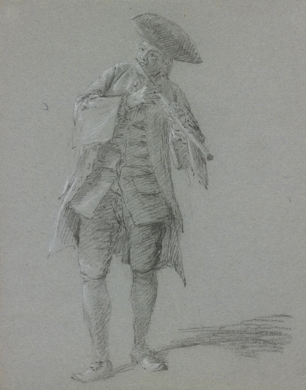 Flute-playing cavalier av Cornelis Troost