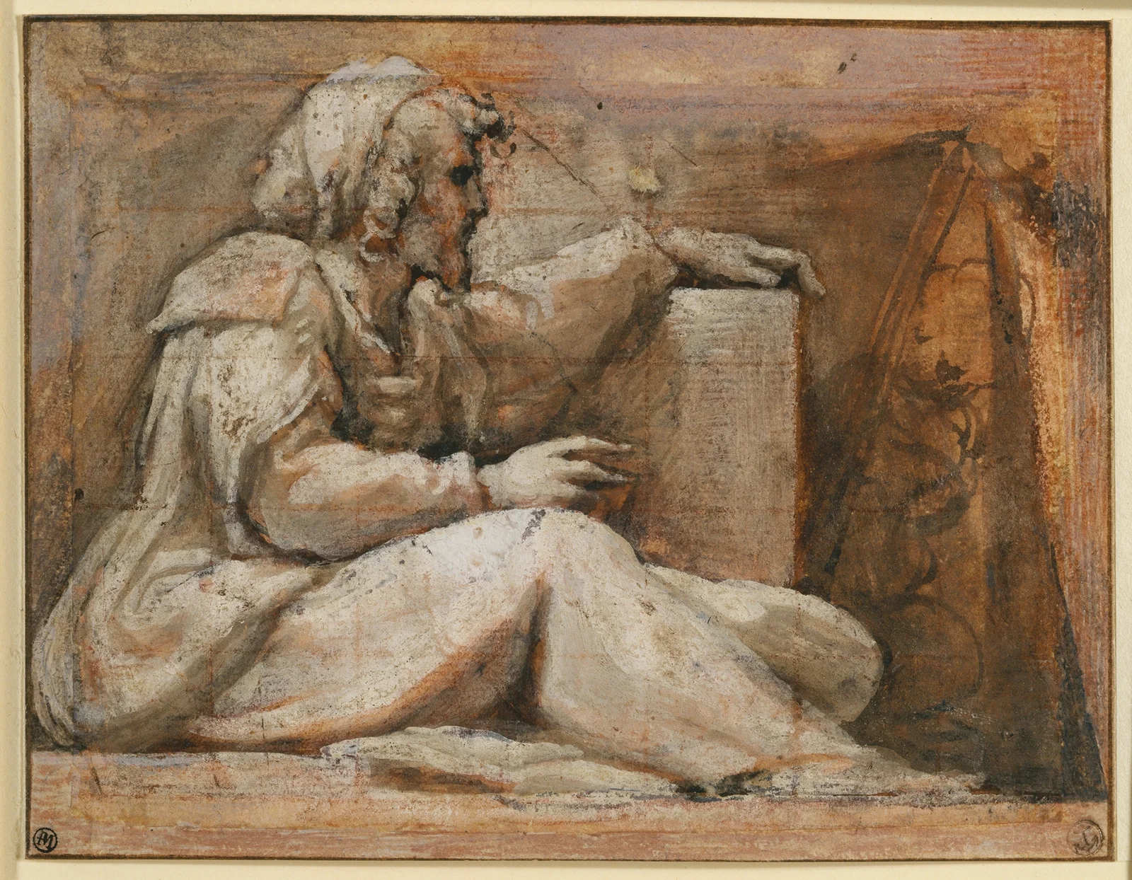 Seated Prophet with Book, facing right av Correggio