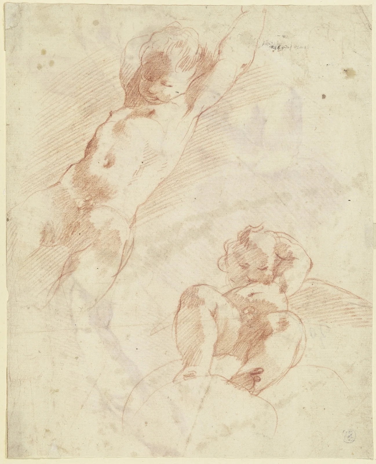 Two putti seen from below av Correggio