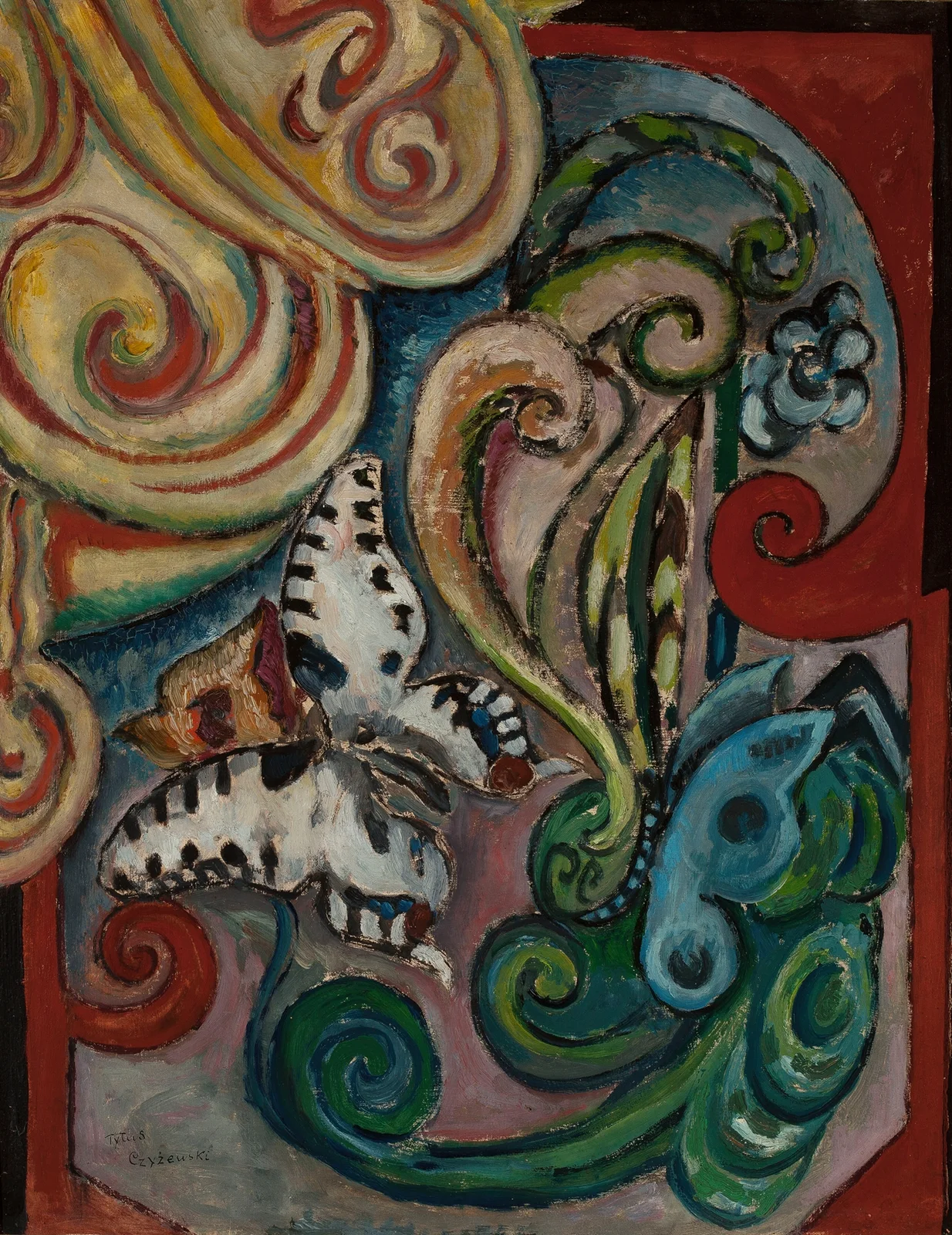 Flowers and butterflies av Tytus Czyżewski