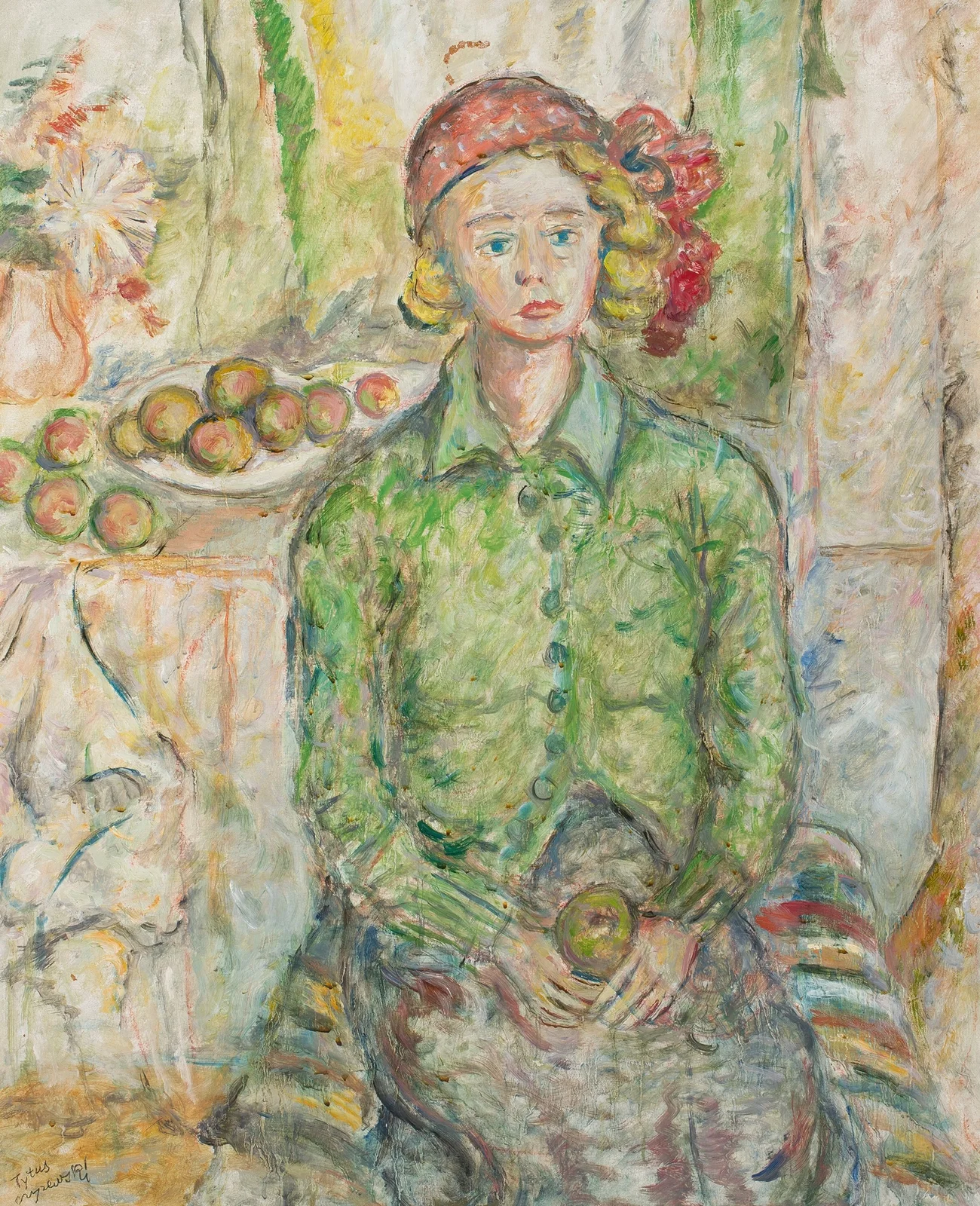 Girl with an apple av Tytus Czyżewski