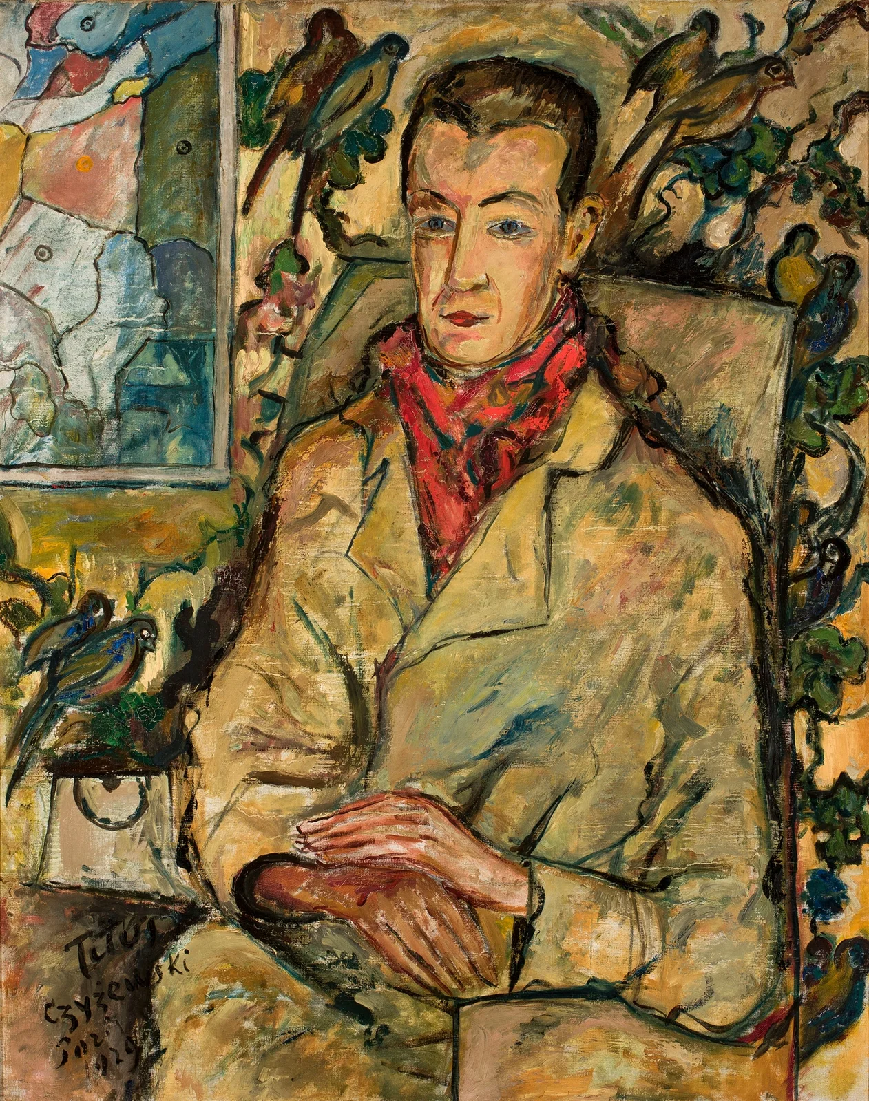 Portrait with birds av Tytus Czyżewski