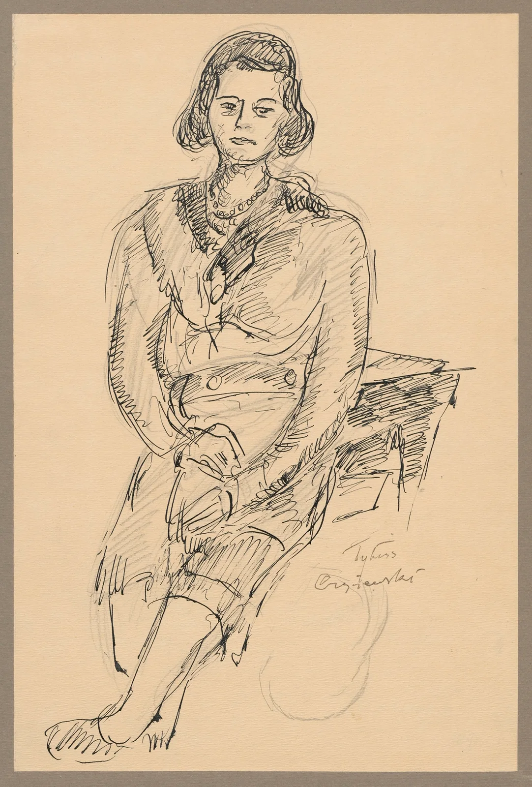 Sitting woman av Tytus Czyżewski