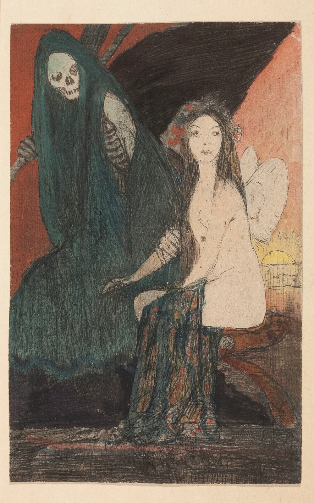 Death and Psyche av Feliks Jabłczyński
