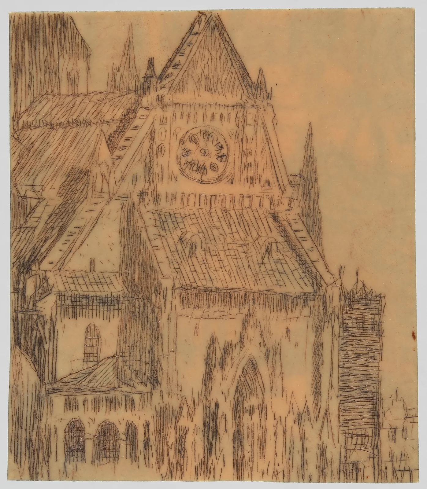 Gothic cathedral, view from the western facade av Feliks Jabłczyński