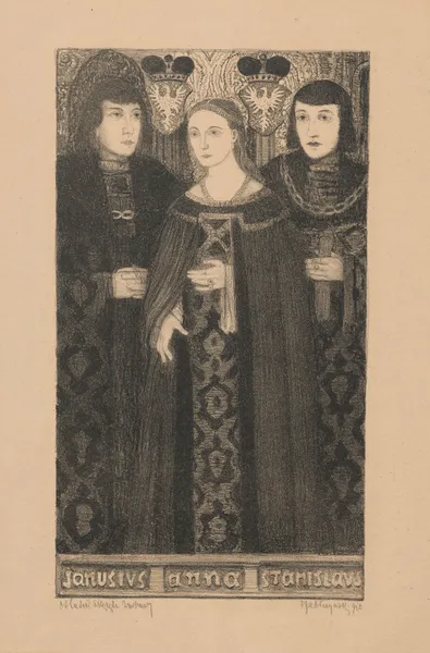 Janusz, Anna and Stanisław, the last Duke and Duchess of Mazowsze av Feliks Jabłczyński