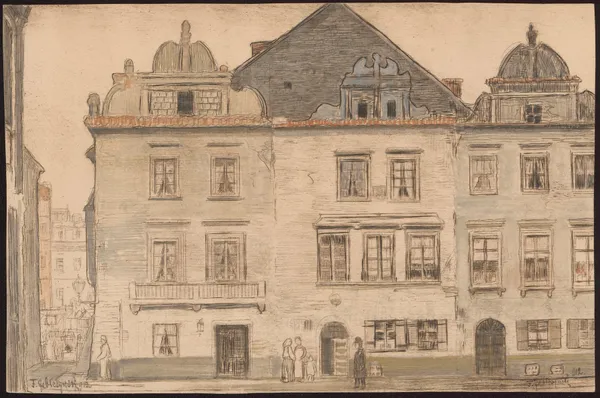 Old Town houses in Warsaw av Feliks Jabłczyński
