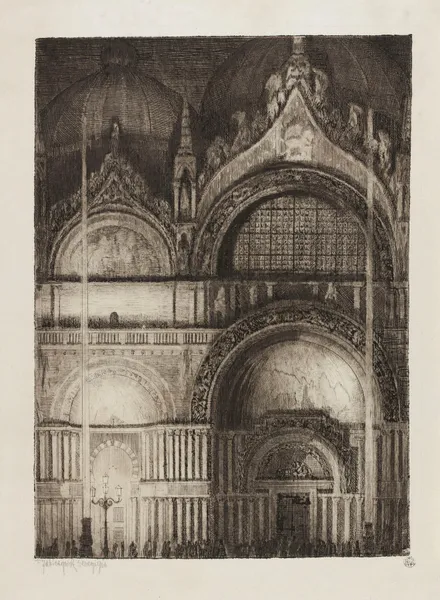 Portal of San Marco Church in Venice av Feliks Jabłczyński